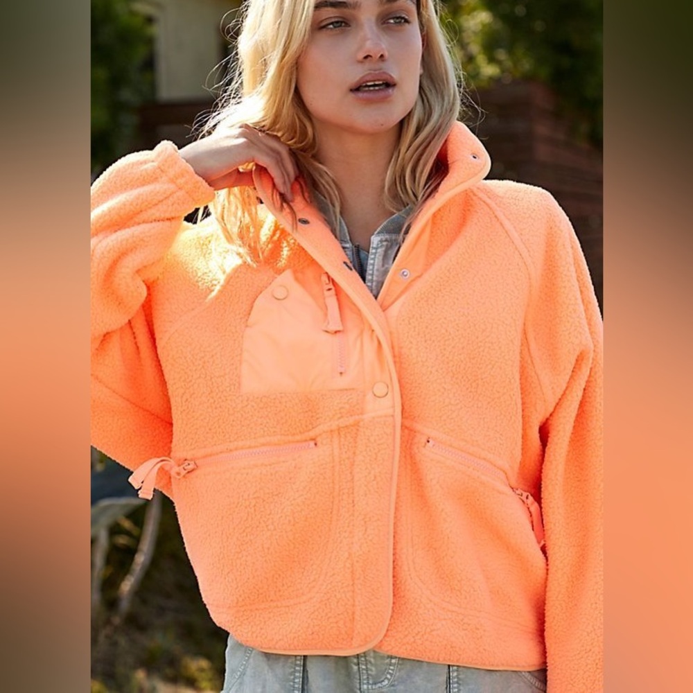 Free People 🍊Orange Sherbert Hit the slopes jacket  🍦 ❄️